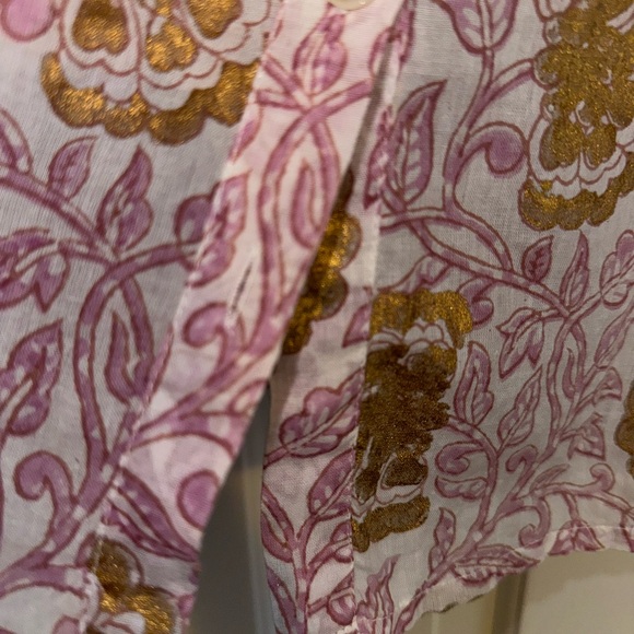 Oliphant Pink and Gold Floral Blouse - Picture 7 of 9